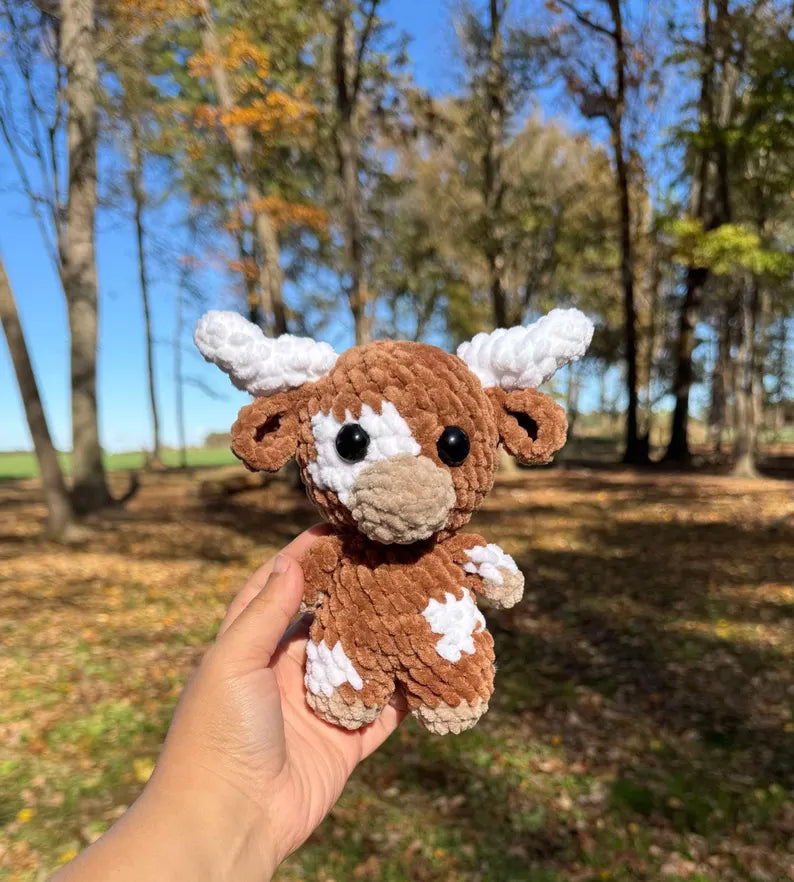 Handmade Highland Cow Amigurumi - Soft Plush Toy